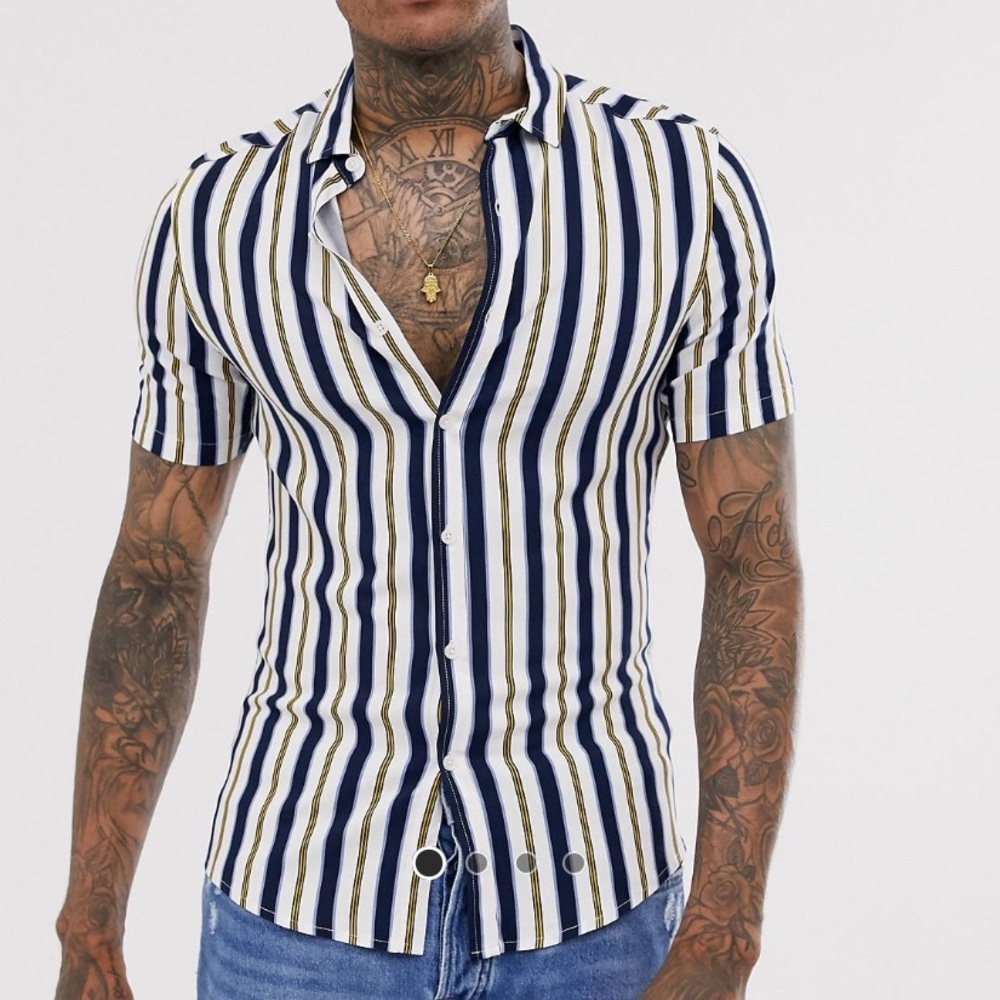 🎉HP🎉ASOS DESIGN Skinny Fit Stripe Shirt